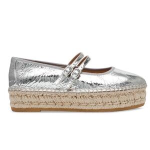 Steve Madden Silver Espadrille Flats